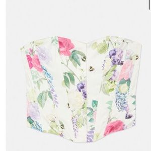 Primark Bridgerton Floral Print Corset Top - Size M